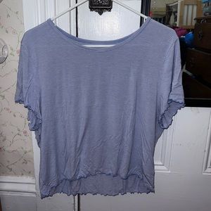 American eagle women’s soft and sexy cropped lettuce trim tee